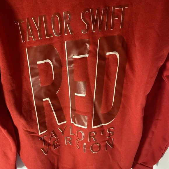 Taylor Swift RED TV Taylors Version Oversized Sweatshirt Beige Hoodie XS K1 - Picture 3 of 3